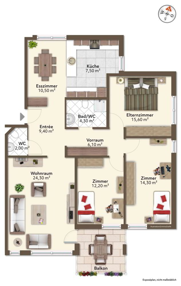 Appartement 4.5 pièces à louer à Zell LU - image 1/13