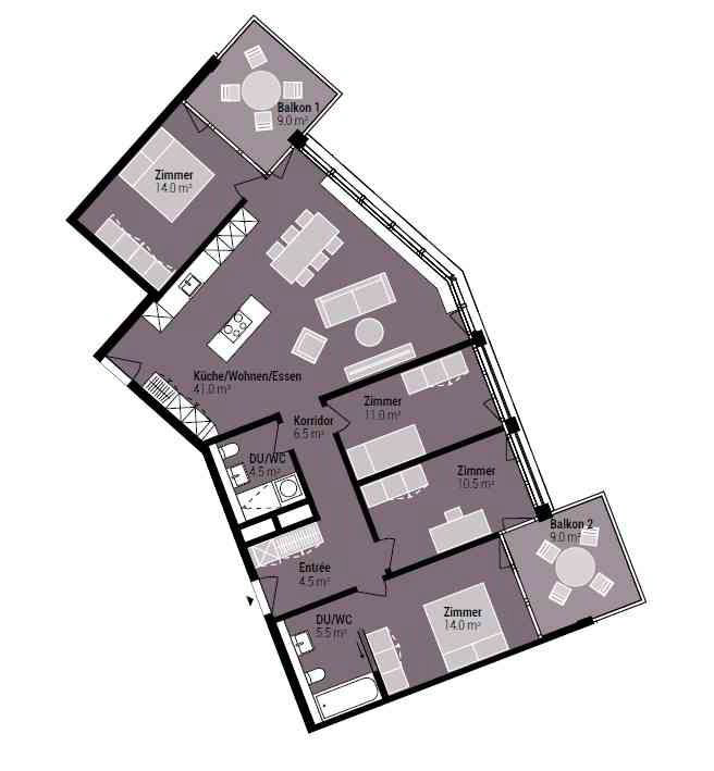 5.5 rooms Apartment for rent in Kriens - image 1/13