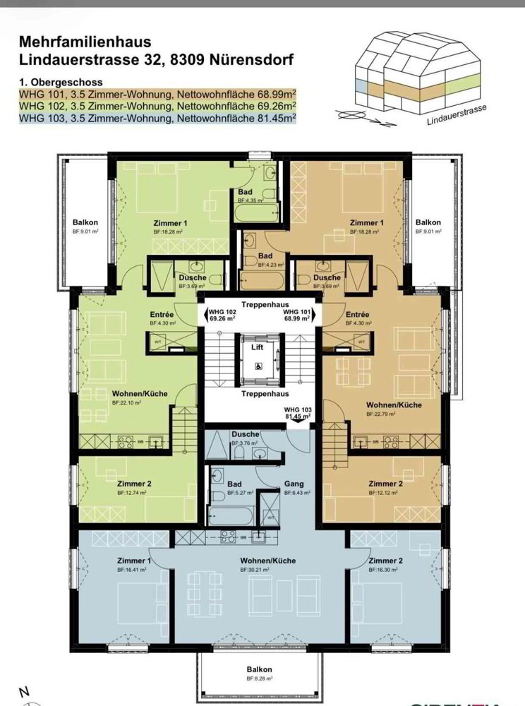 Appartamento di 3.5 locali in affitto a Nürensdorf - immagine 1/10
