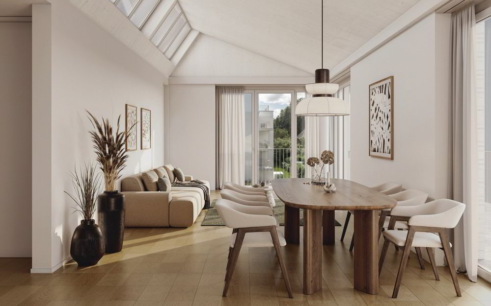 Einzigartige 3.5 Zimmer-Attikawohnung mit überhohen Räumen