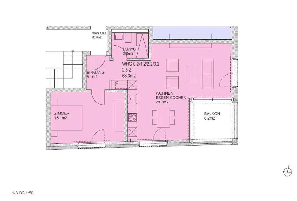 2.5 rooms Apartment for rent in Coire - image 1/5