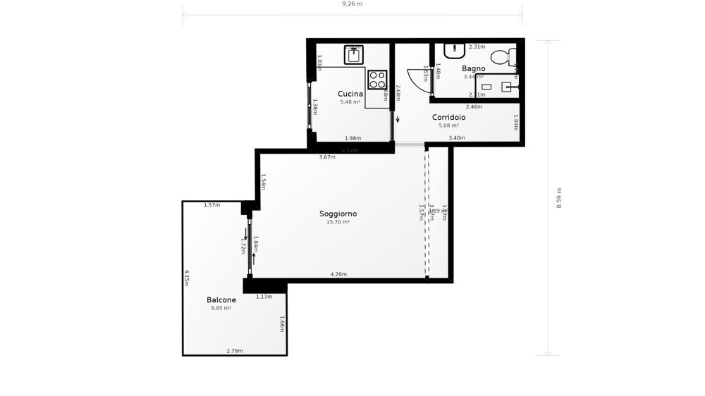 Appartement 1.5 pièces à louer à Pura - image 1/12