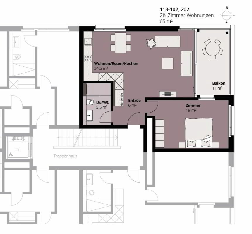 Appartement 2 pièces à louer à Horn - image 1/9