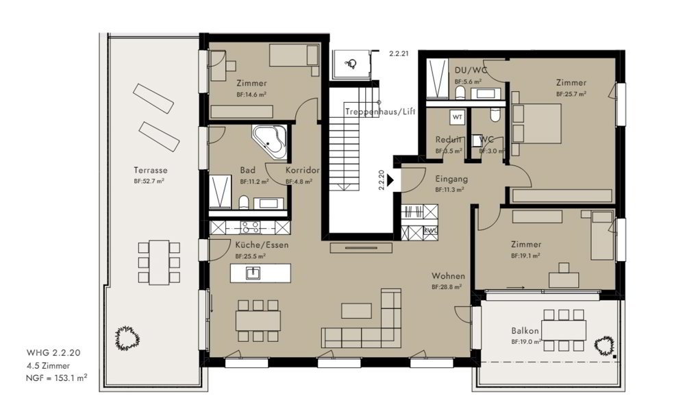 Appartement 4.5 pièces à louer à Uffikon - image 1/11