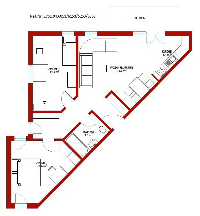 3.5 Zimmer Wohnung zu vermieten in Bischofszell - Bild 1/10
