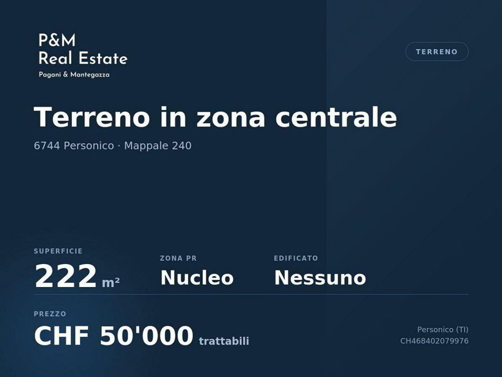 null Zimmer Grundstuck zum verkaufen in Personico - Bild 1/1