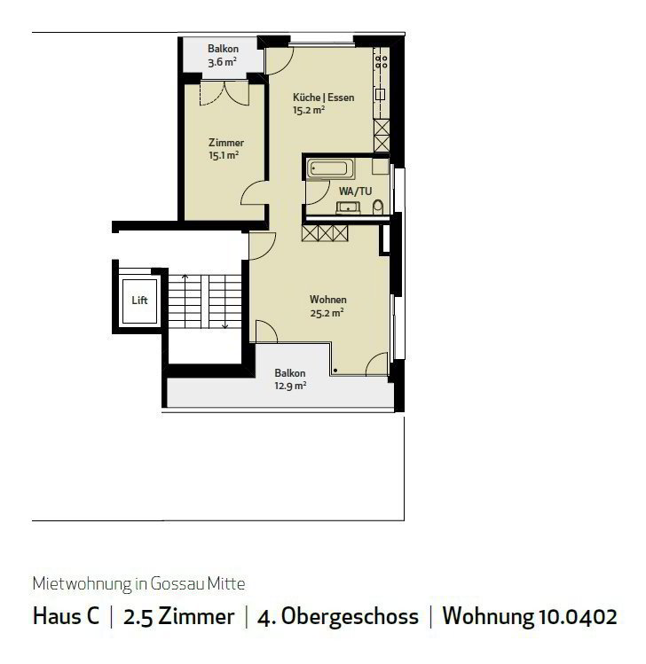 Appartement 2 pièces à louer à Gossau SG - image 1/9