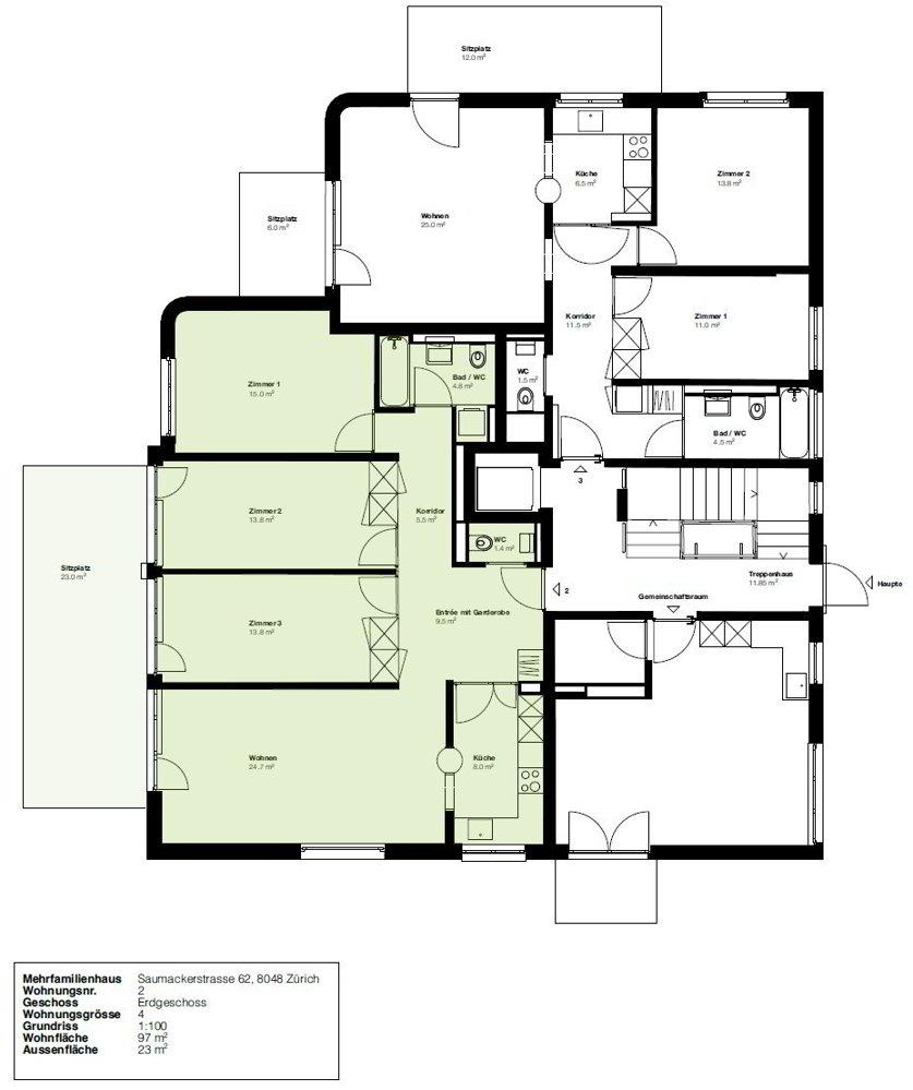 4 Zimmer Wohnung zu vermieten in Zürich - Bild 1/3