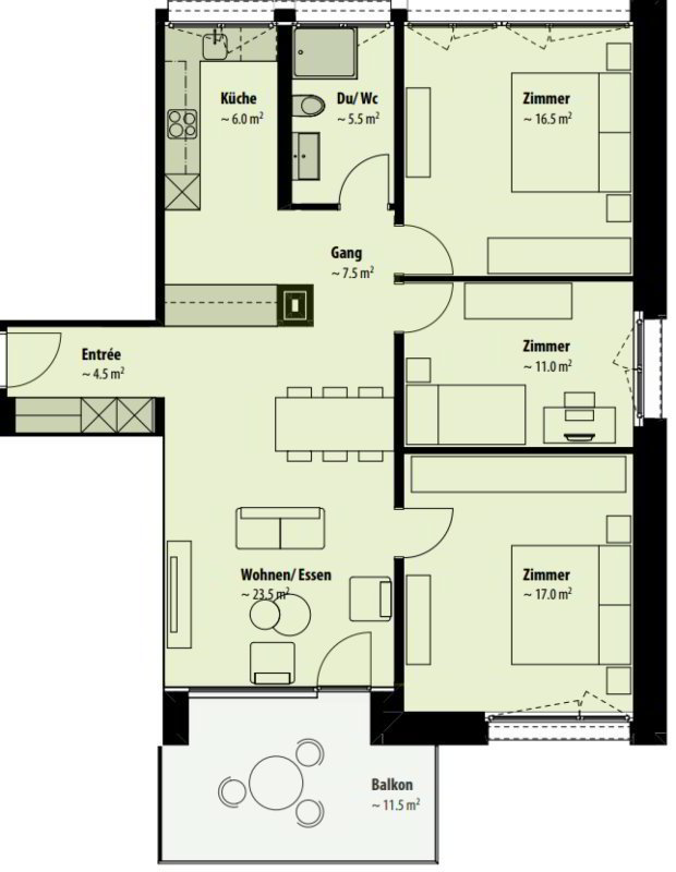 Appartement 4 pièces à louer à Wittenbach - image 1/11