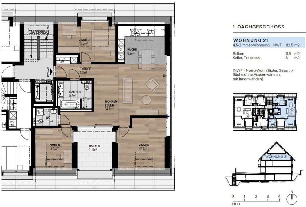 4.5 rooms Apartment for rent in Seuzach - image 1/2