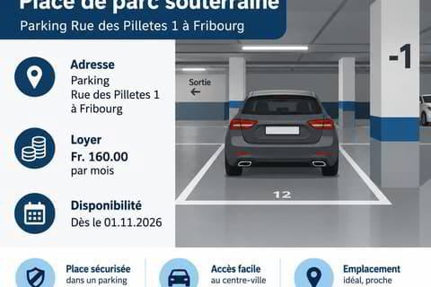 null rooms Car park, garage for rent in Fribourg - image 1/1