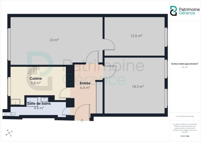3 Zimmer Wohnung zu vermieten in La Chaux-de-Fonds - Bild 1/9