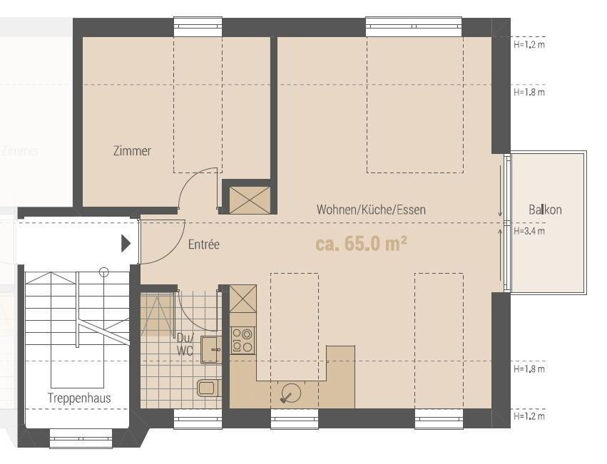 2.5 Zimmer Wohnung zu vermieten in Safenwil - Bild 1/9