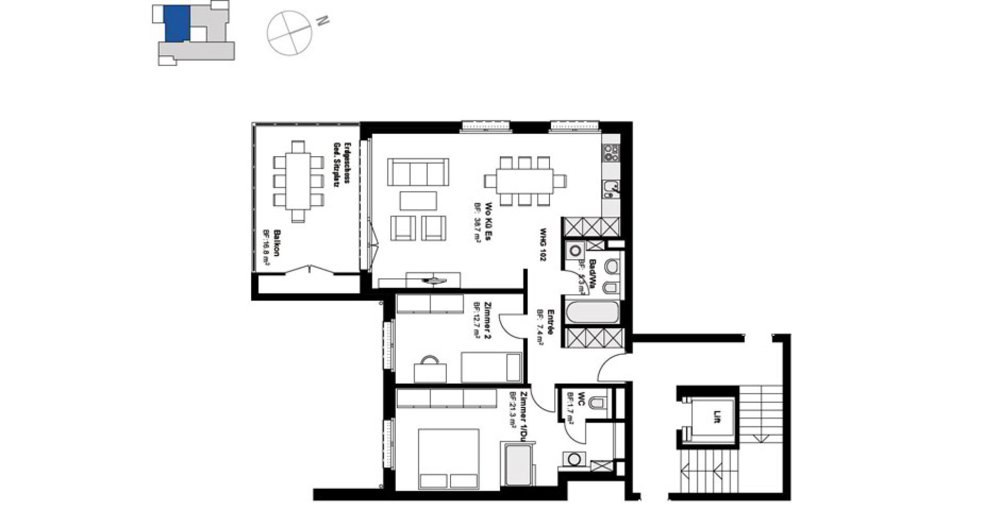 3.5 rooms Apartment for rent in Kreuzlingen - image 1/8