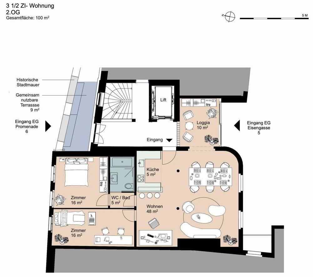 Appartamento di 3.5 locali in affitto a Lenzburg - immagine 1/8