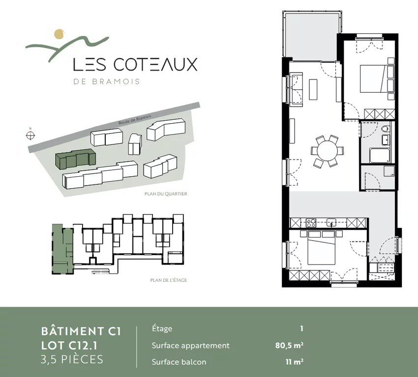 3 Zimmer Wohnung zu vermieten in Bramois - Bild 1/9