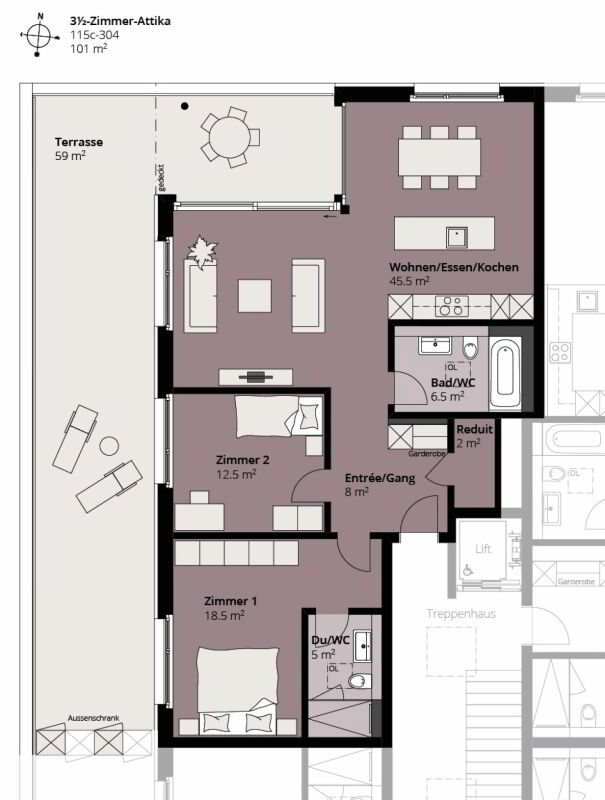3 Zimmer Wohnung zu vermieten in Horn - Bild 1/12