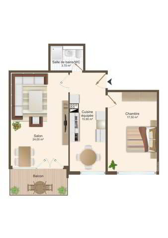 Appartement 2.5 pièces à louer à Fribourg - image 1/7