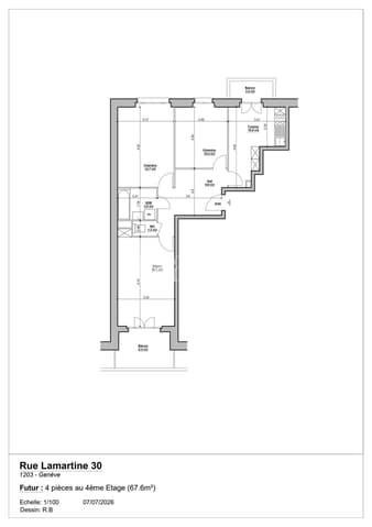 4 Zimmer Wohnung zu vermieten in Genf - Bild 1/2