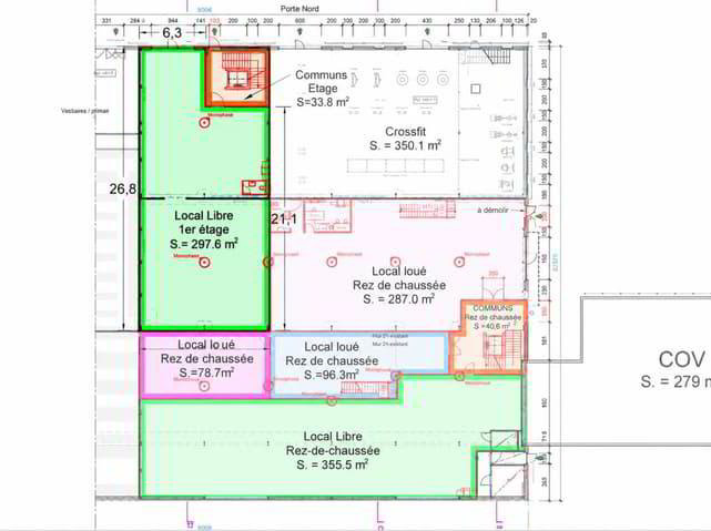 Sion, à louer un local de 297.60 m² au rez étage dans un bâtiment... - Mehr