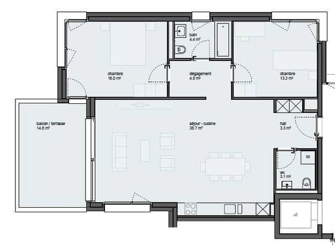 Appartement 3.5 pièces à louer à St-Sulpice VD - image 1/8