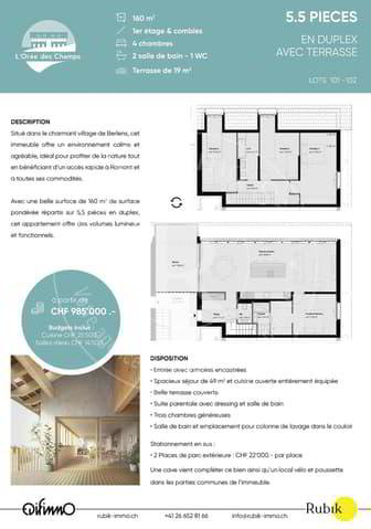 5.5 rooms Apartment to buy in Berlens - image 1/5