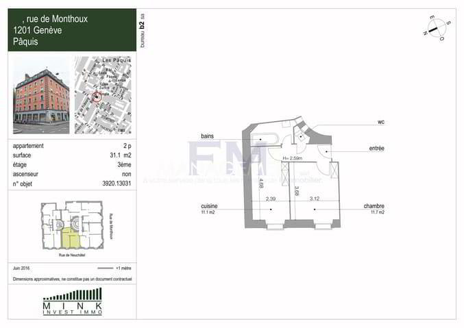 2 rooms Apartment for rent in Geneva - image 1/13