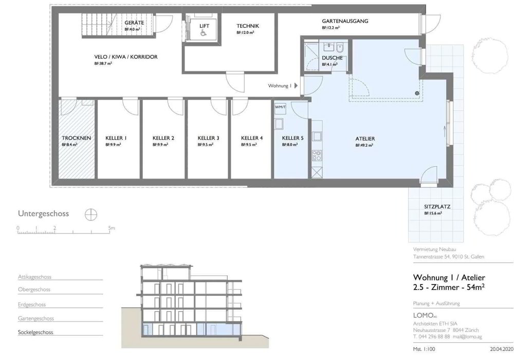 2.5 Zimmer Wohnung zu vermieten in Saint-Gall - Bild 1/13