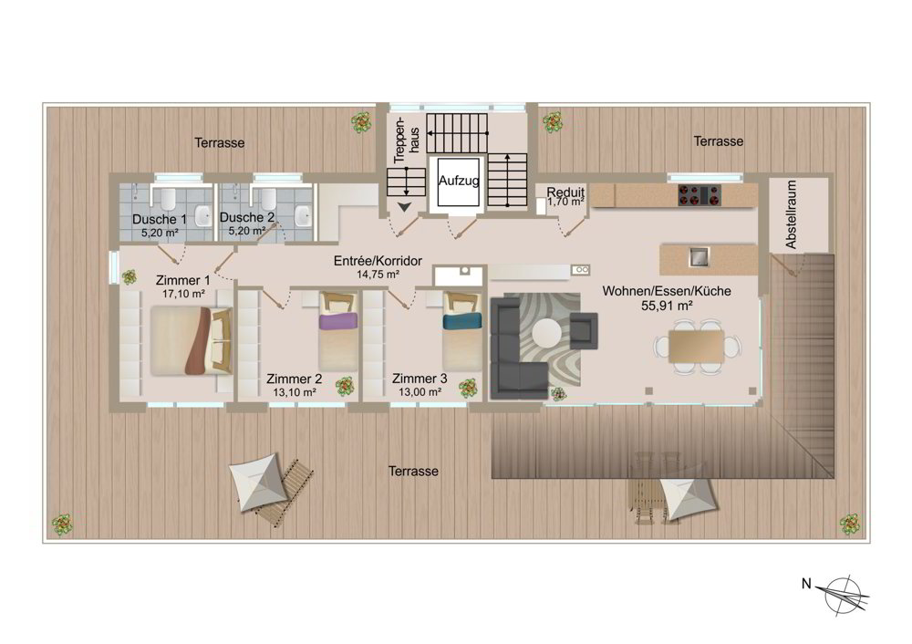 4 Zimmer Wohnung zu vermieten in Flawil - Bild 1/13
