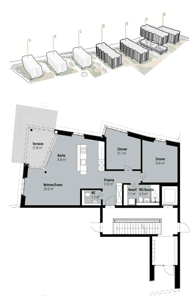 3.5 Zimmer Wohnung zu vermieten in Kloten - Bild 1/7