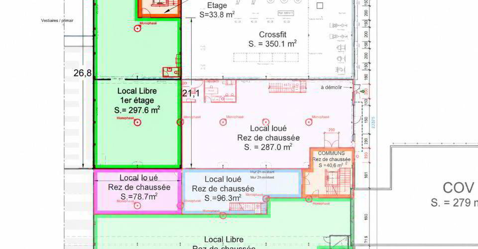 Sion, à louer un de 297.60 m² au 1er étage dans un bâtiment industriel entièrement rénové. - Ansicht 5