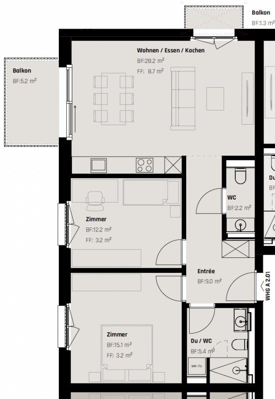 3 Zimmer Wohnung zu vermieten in St. Gallen - Bild 1/5