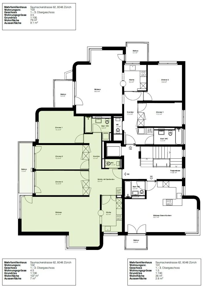 Appartamento di 4 locali in affitto a Zürich - immagine 1/4