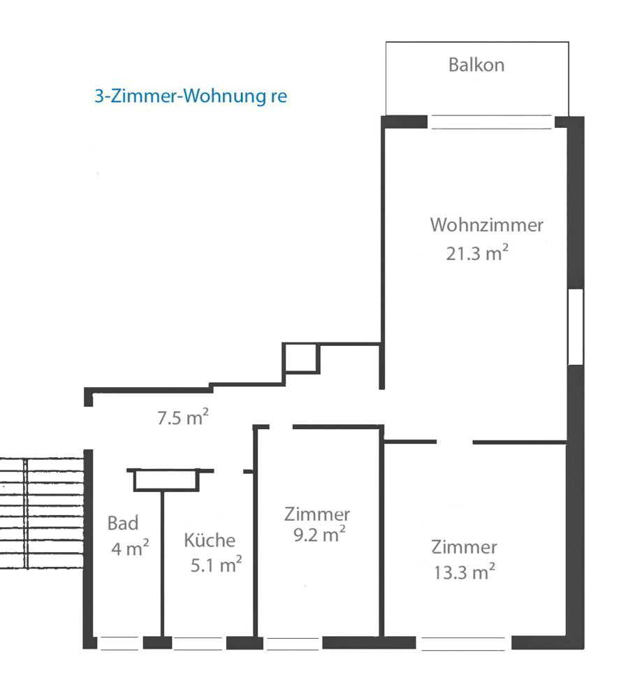 3 rooms Apartment for rent in Neuenhof - image 1/9