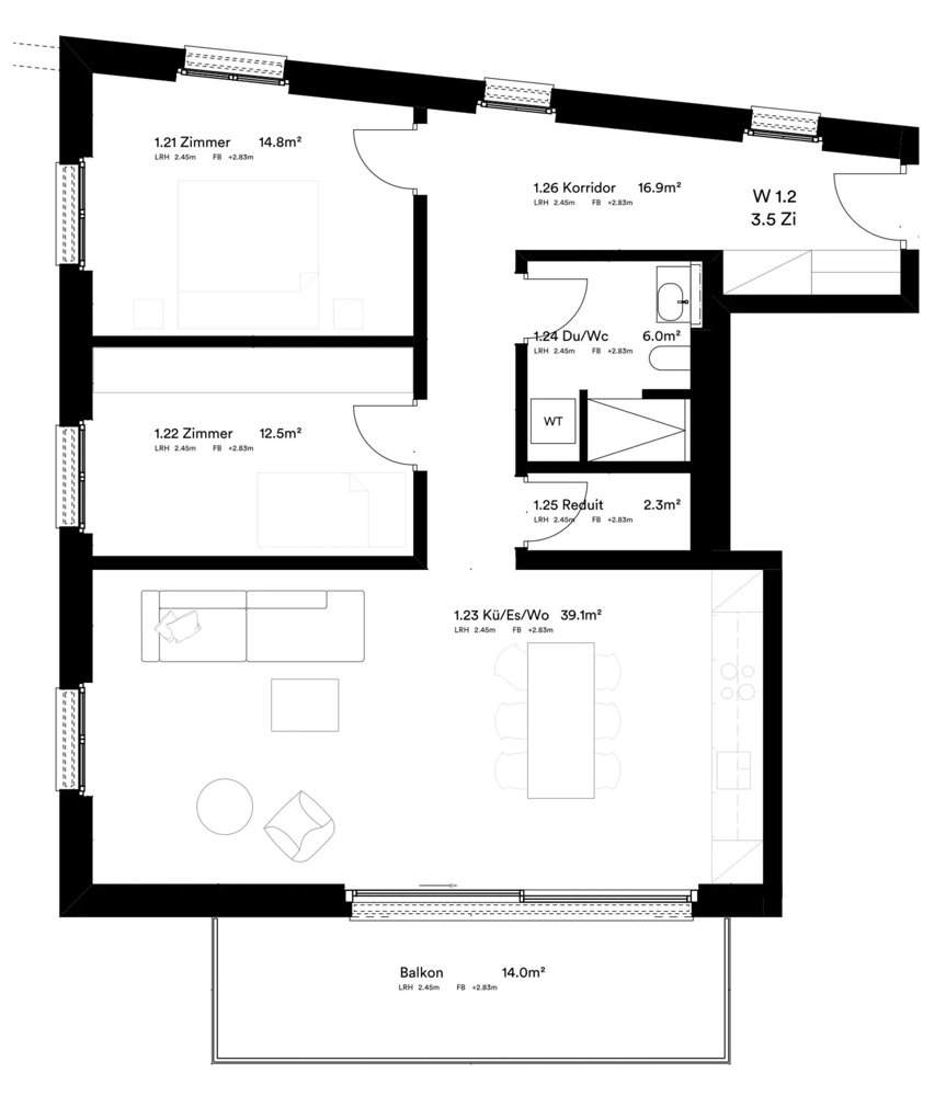3.5 rooms Apartment for rent in Wettswil - image 1/10