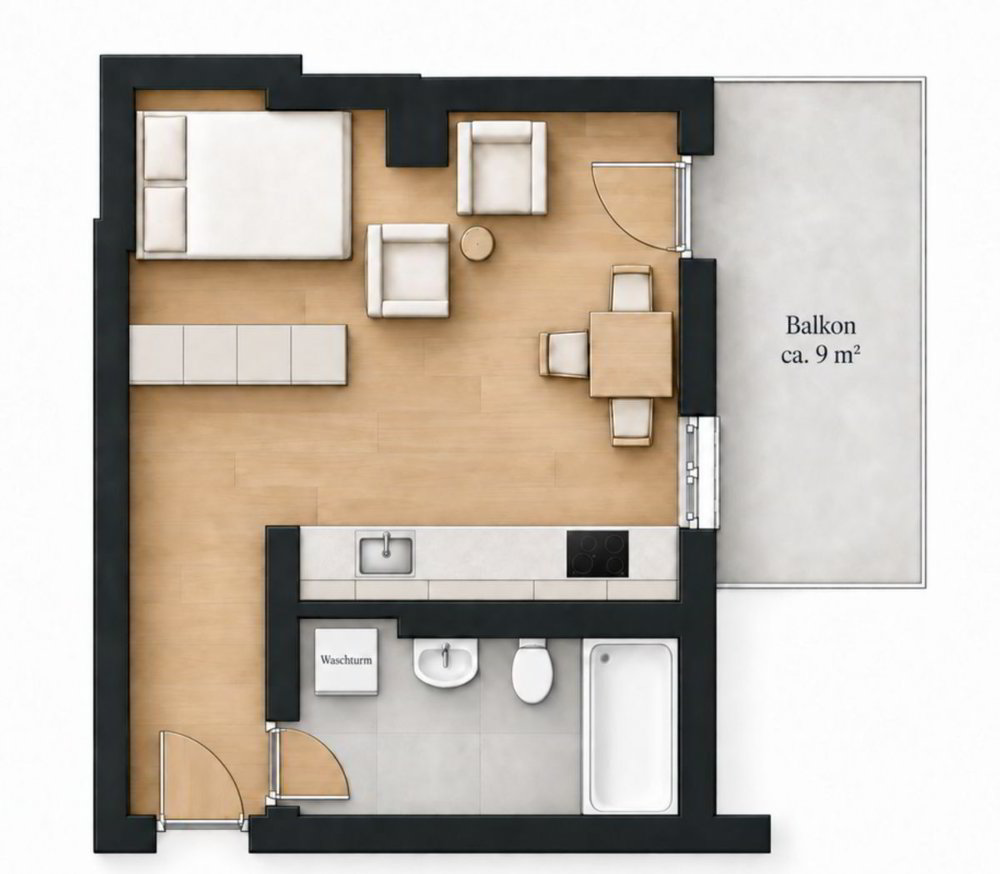 Appartement 1 pièces à louer à Saint-Gall - image 1/8