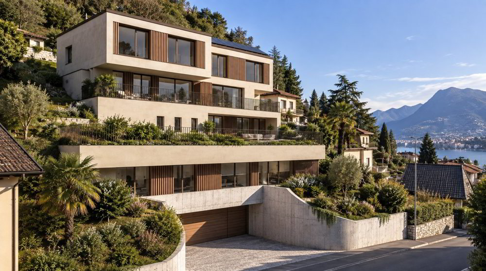 Bissone: terreno con vista lago e progetto per esclusiva residenza bifamiliare - Ansicht 4
