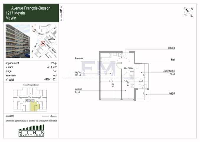 Appartamento di 2.5 locali in affitto a Meyrin - immagine 1/2