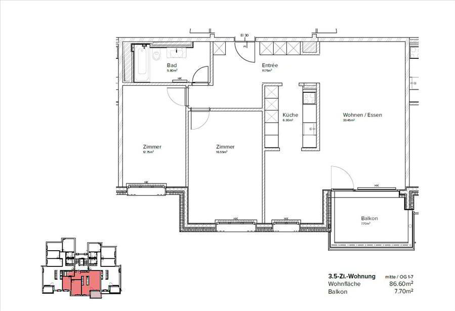 3.5 rooms Apartment for rent in Kriens - image 1/9