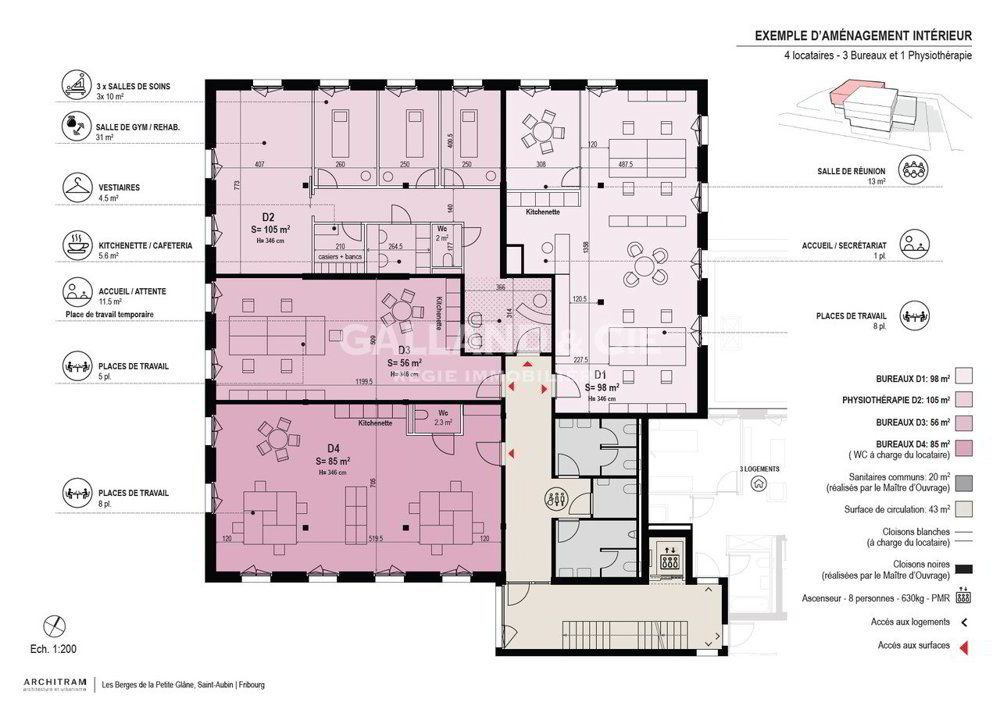 null rooms Office & Commercial for rent in St-Aubin FR - image 1/7
