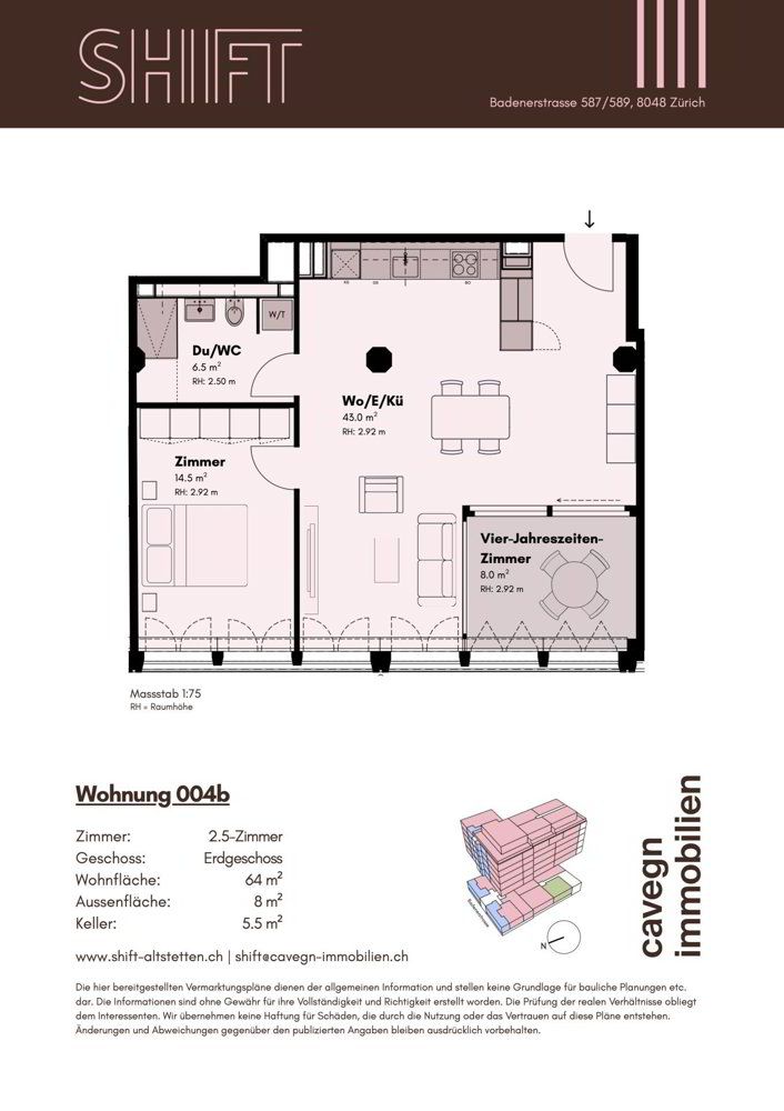 2.5 rooms Apartment for rent in Zürich - image 1/10