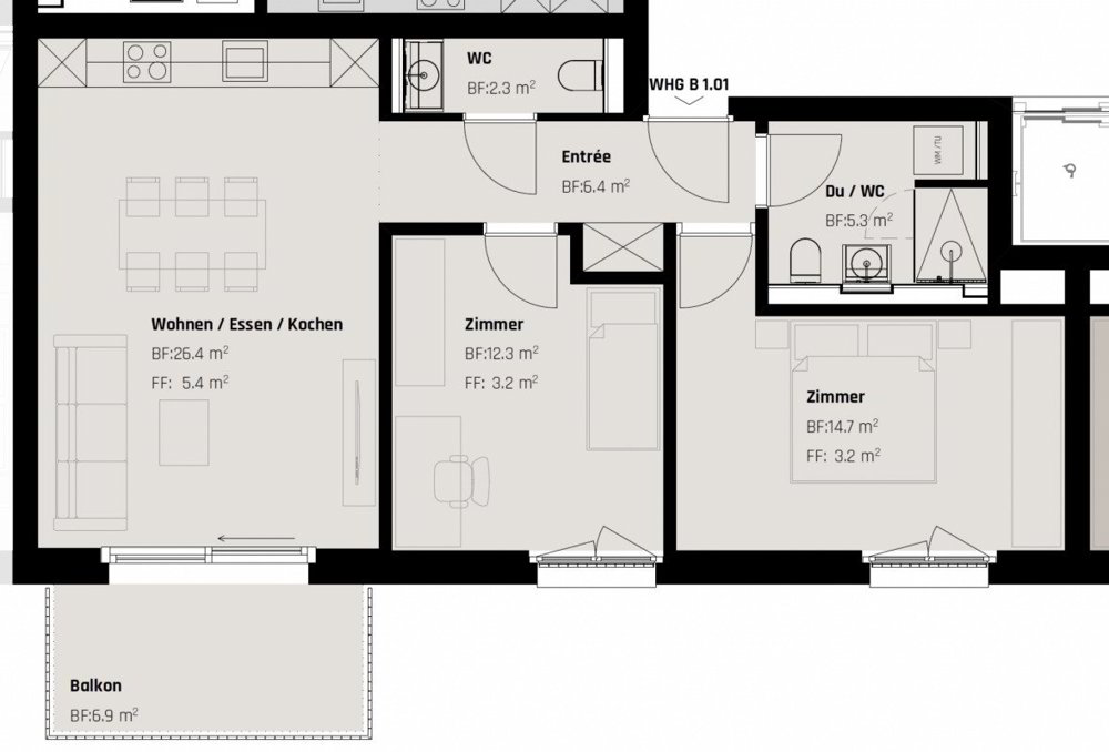 3 rooms Apartment for rent in St. Gallen - image 1/8
