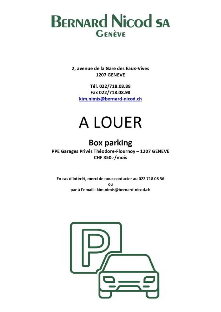 Parcheggio, garage di null locali in affitto a Genève - immagine 1/1