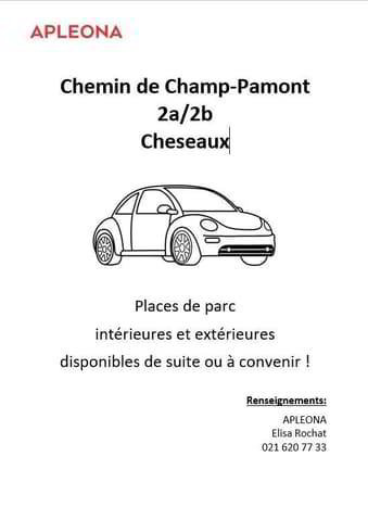 null Zimmer Parkplatz, Garage zu vermieten in Cheseaux-sur-Lausanne - Bild 1/1