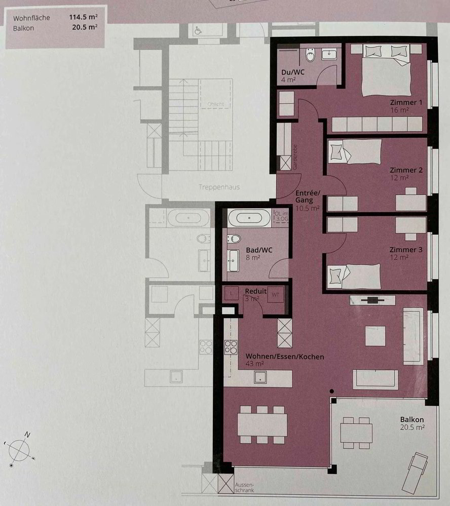 Appartamento di 4.5 locali in affitto a Rothenburg - immagine 1/6
