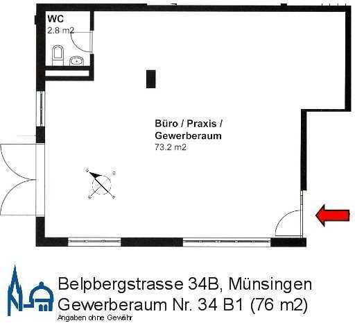 null Zimmer Büro zu vermieten in Münsingen - Bild 1/8