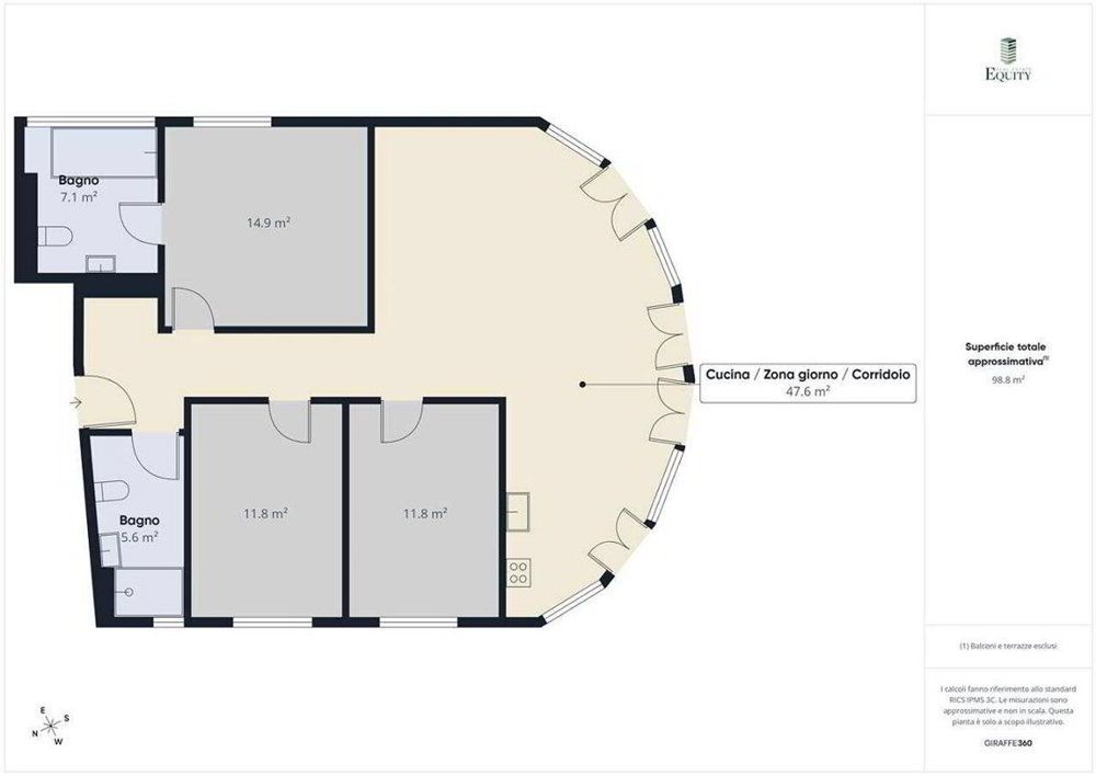 4.5 Zimmer Wohnung zum verkaufen in Bellinzona - Bild 1/9