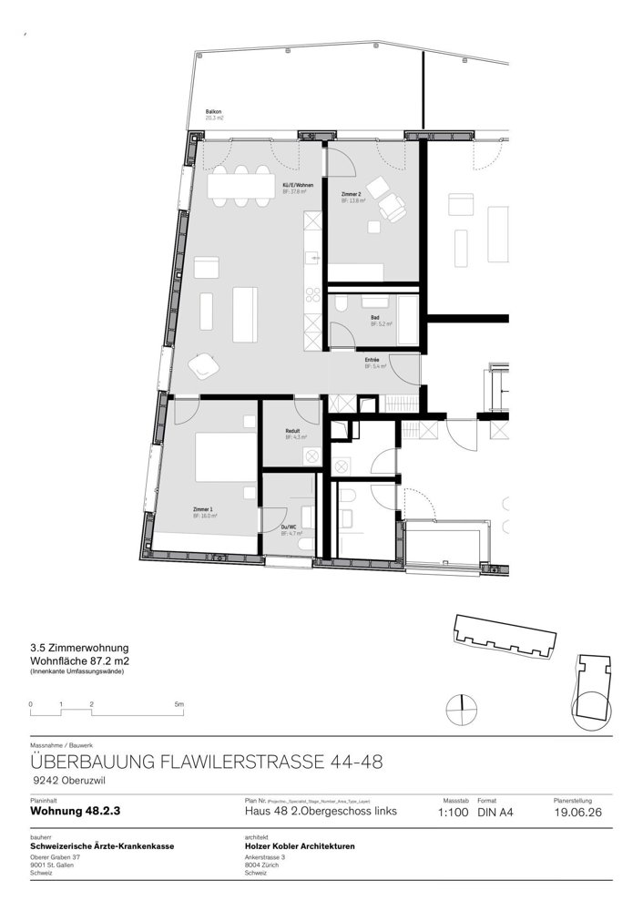 3.5 Zimmer Wohnung zu vermieten in Oberuzwil - Bild 1/8