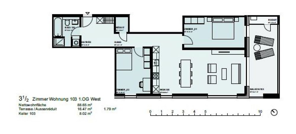 3.5 Zimmer Wohnung zu vermieten in Bettwiesen - Bild 1/13
