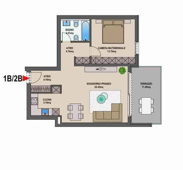 2.5 Zimmer Wohnung zu vermieten in Lamone - Bild 1/8